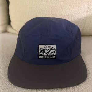 Blue and Gray Cap with Mountain Patch